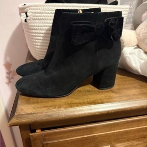 Kate Spade Black Ankle Boots with Bow